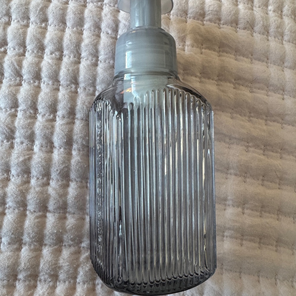 Bath & Body Works Gray Glass Soap Dispenser